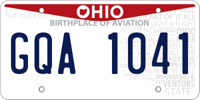 OH license plate GQA1041