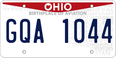 OH license plate GQA1044