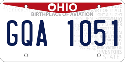 OH license plate GQA1051