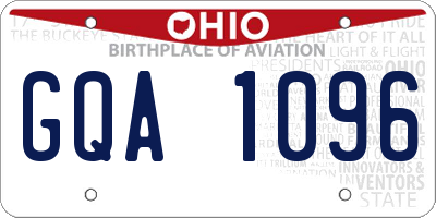 OH license plate GQA1096