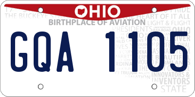 OH license plate GQA1105