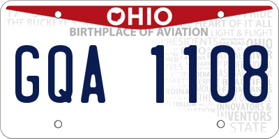 OH license plate GQA1108