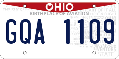 OH license plate GQA1109