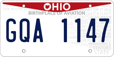 OH license plate GQA1147