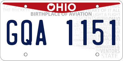 OH license plate GQA1151