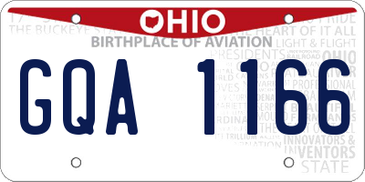 OH license plate GQA1166