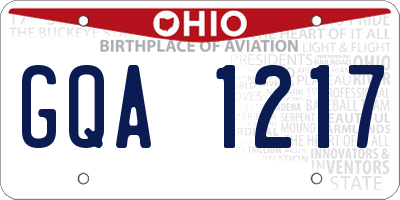 OH license plate GQA1217