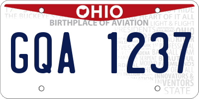 OH license plate GQA1237