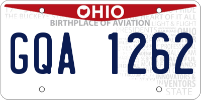 OH license plate GQA1262