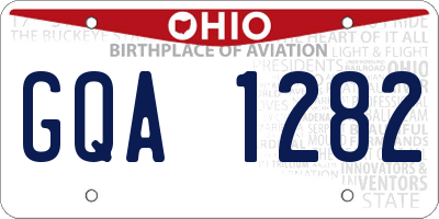 OH license plate GQA1282
