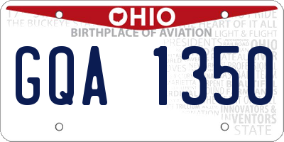 OH license plate GQA1350
