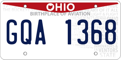 OH license plate GQA1368