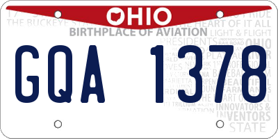 OH license plate GQA1378