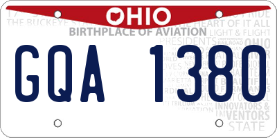 OH license plate GQA1380
