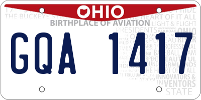 OH license plate GQA1417