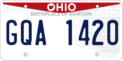 OH license plate GQA1420
