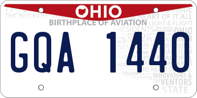 OH license plate GQA1440
