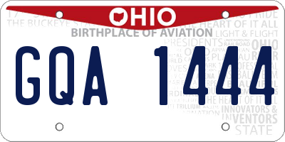 OH license plate GQA1444