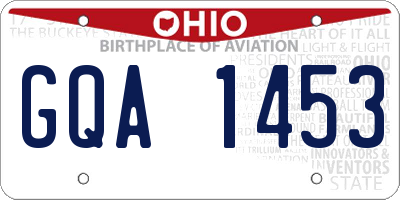 OH license plate GQA1453