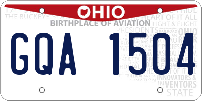 OH license plate GQA1504
