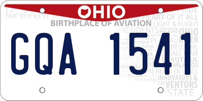 OH license plate GQA1541