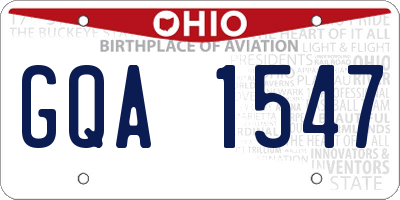 OH license plate GQA1547