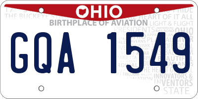 OH license plate GQA1549