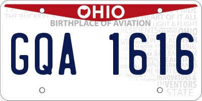 OH license plate GQA1616