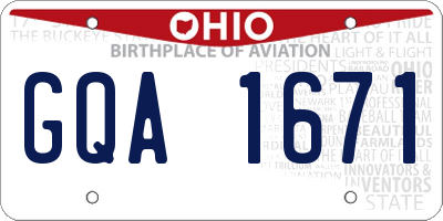 OH license plate GQA1671