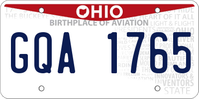 OH license plate GQA1765