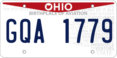 OH license plate GQA1779