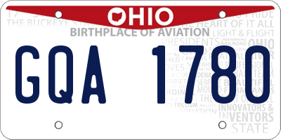 OH license plate GQA1780