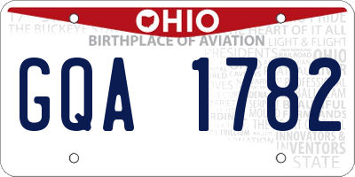 OH license plate GQA1782