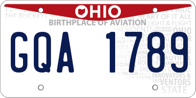 OH license plate GQA1789