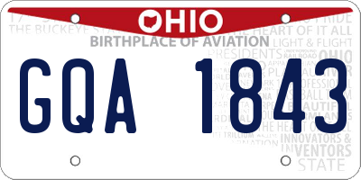 OH license plate GQA1843