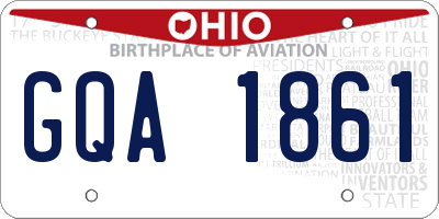 OH license plate GQA1861