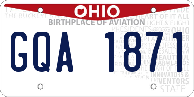 OH license plate GQA1871
