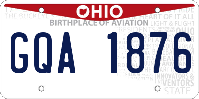 OH license plate GQA1876