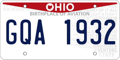 OH license plate GQA1932