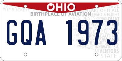 OH license plate GQA1973