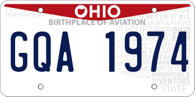 OH license plate GQA1974