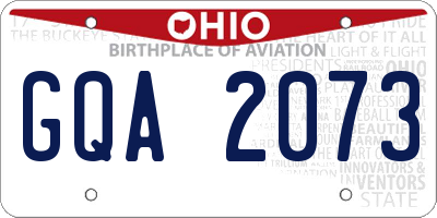 OH license plate GQA2073