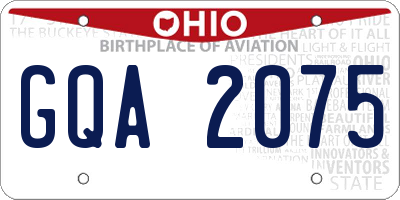 OH license plate GQA2075
