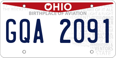OH license plate GQA2091
