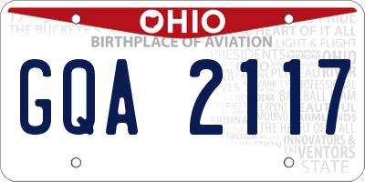 OH license plate GQA2117