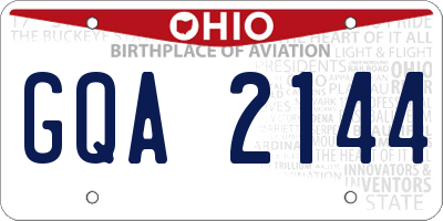 OH license plate GQA2144