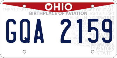 OH license plate GQA2159