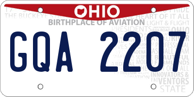 OH license plate GQA2207