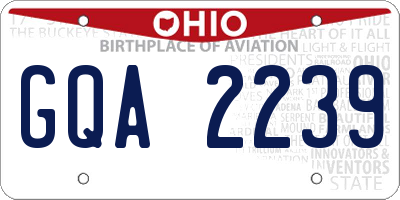 OH license plate GQA2239