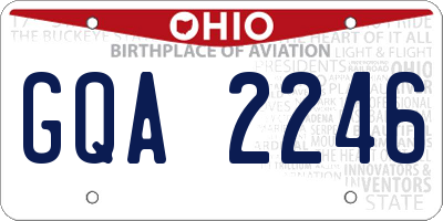 OH license plate GQA2246